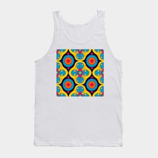 seamless Geometric pattern in retro '80 style of circles and lines Tank Top